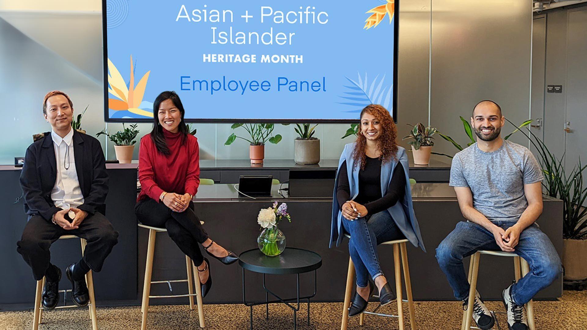 Panel of employees at The Trade Desk on Asian + Pacific Islander Heritage Month