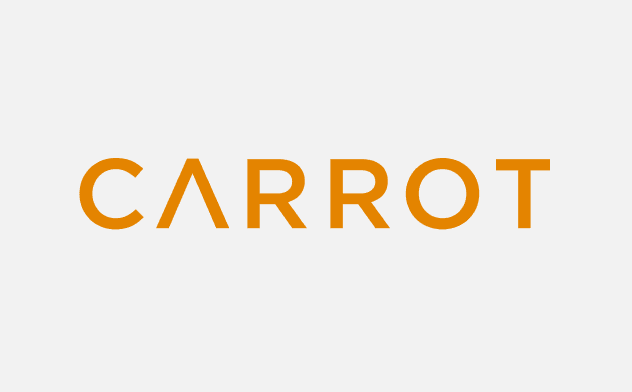 Orange CARROT fertility benefits logo on a solid white background